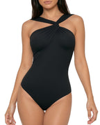 MANGOPOP Women's Twist Knot Asymmetrical Sleeveless Bodysuits Sexy Double Lined Thong Body Suit Top 2026