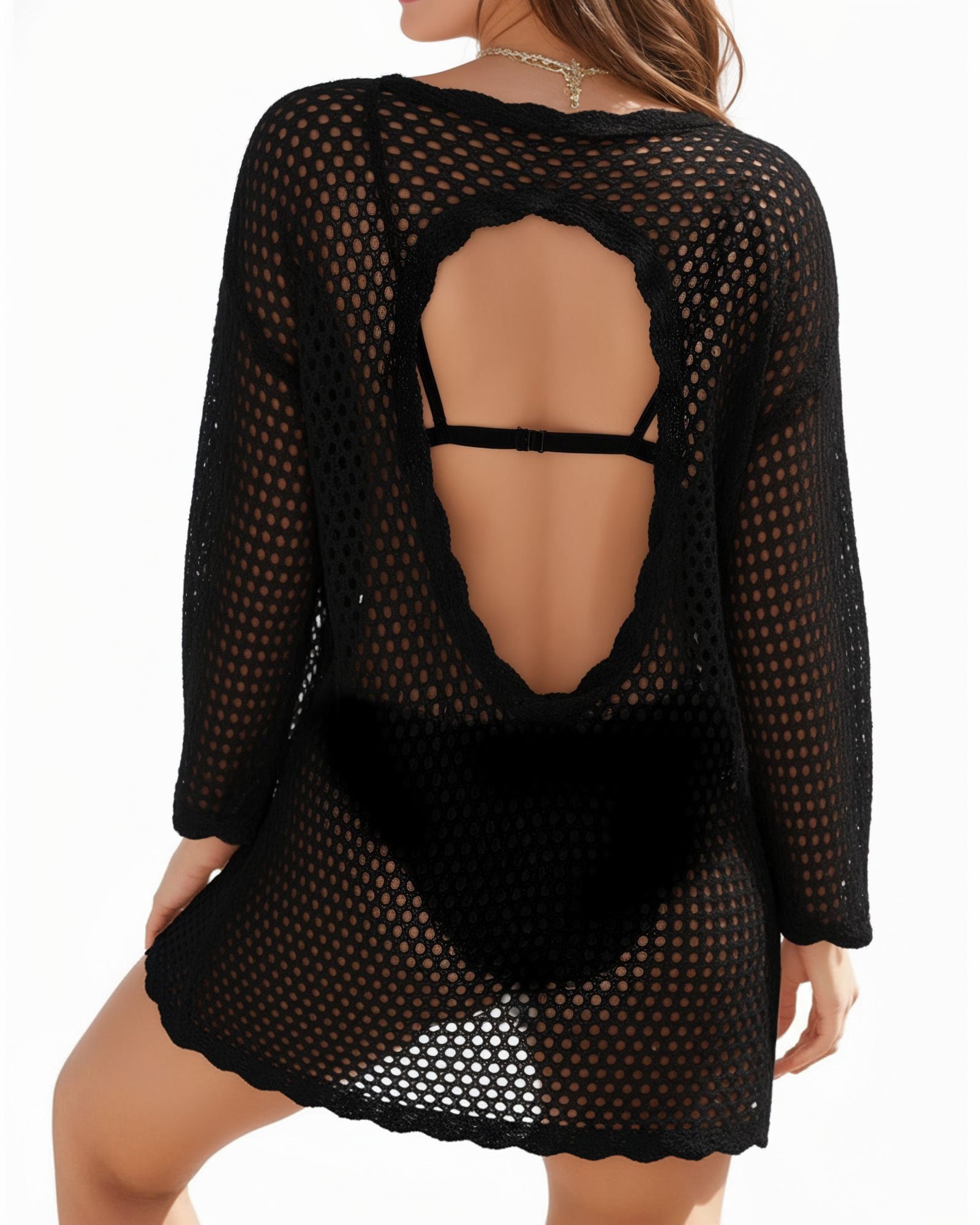 MANGOPOP Crochet Cover Up Swimsuit Coverup for Women 2026 Summer Bathing Suit Swimwear Mesh Knit Beach Dress Vacation Outfits