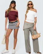 MANGOPOP Off The Shoulder Tops for Women Short Sleeve Asymmetrical Cinched Waist Casual Loose Going Out Trendy Y2k Tops 2026