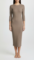 Lounge Rib Dress in Smoky Taupe