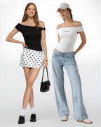 MANGOPOP Women's Off The Shoulder Double Lined Bodysuit Versatile Thong Body Suit Going Out Summer Trendy Tops