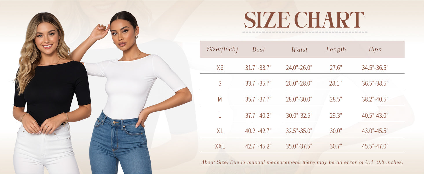 MANGOPOP Women's Half Sleeve Boat Neck Bodysuit 3/4 Sleeve Body Suit Slim Fit Going Out Tops 2026