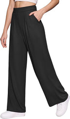 MANGOPOP Wide Leg Pants Woman High Waisted Slacks Trousers for Business Casual