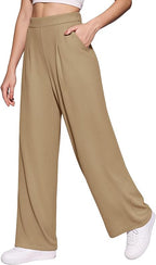 MANGOPOP Wide Leg Pants Woman High Waisted Slacks Trousers for Business Casual