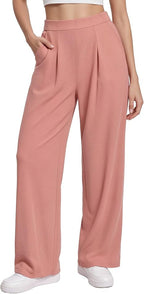 MANGOPOP Wide Leg Pants Woman High Waisted Slacks Trousers for Business Casual