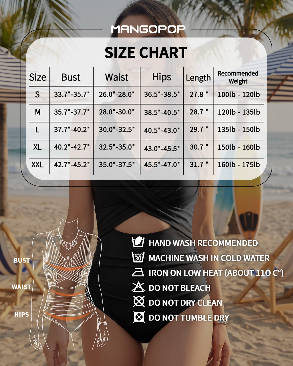 MANGOPOP Women's One Piece Swimsuits Tummy Control Cutout High Waisted Bathing Suits Tie Back Swim Suits 2026 Beach Clothes