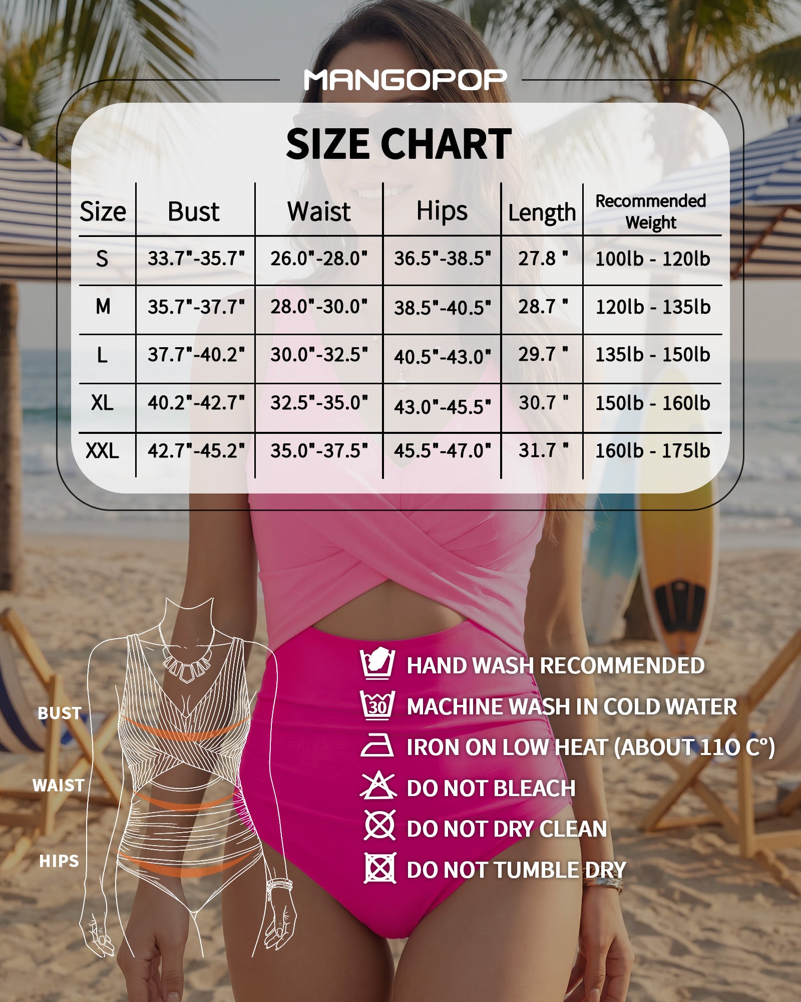 MANGOPOP Women's One Piece Swimsuits Tummy Control Cutout High Waisted Bathing Suits Tie Back Swim Suits 2026 Beach Clothes