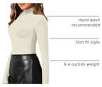 MANGOPOP Mock Neck Slim-Fit Top - Beige