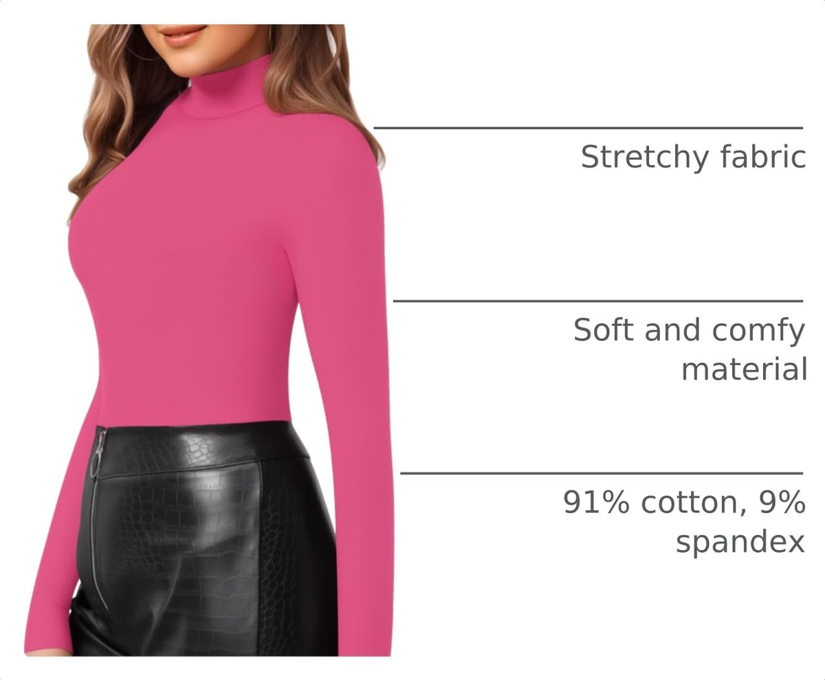 MANGOPOP Mock Neck Slim-Fit Top - Blush
