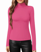 MANGOPOP Mock Neck Slim-Fit Top - Blush