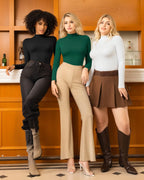 MANGOPOP Mock Neck Slim-Fit Top - Deep Green