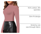 MANGOPOP Mock Neck Slim-Fit Top - Marsala