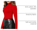 MANGOPOP Mock Neck Slim-Fit Top - Red