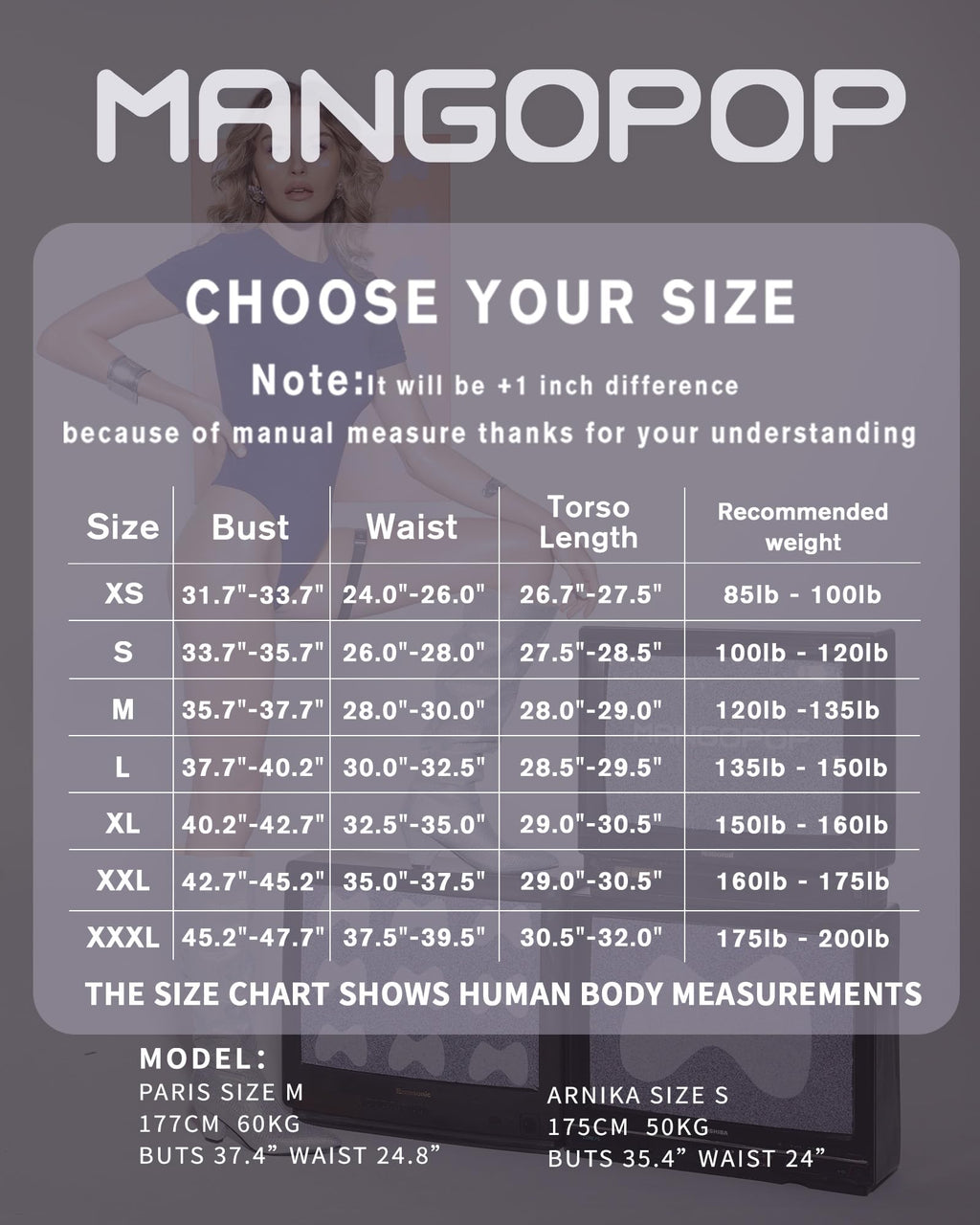MANGOPOP Womens Short Sleeve Bodysuit Crew Neck Double Lined T-shirt Tops Second Skin Bodysuit Collection