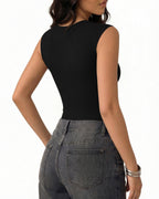 MANGOPOP Mesh Ruched Sweetheart Neck Sleeveless Bodysuit Black