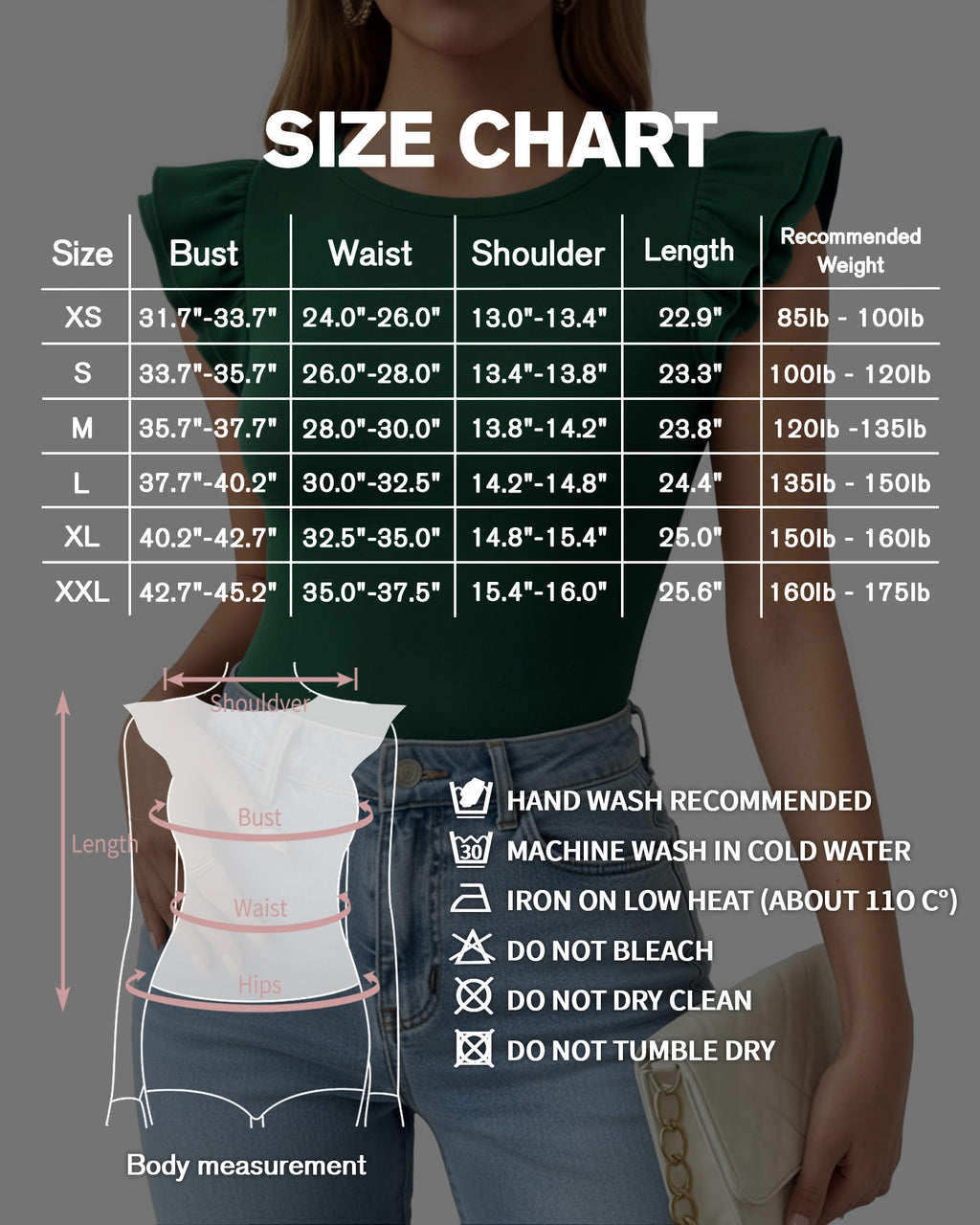 MANGOPOP Crew Neck Ruffle Sleeveless Spring Blouse Deep Green