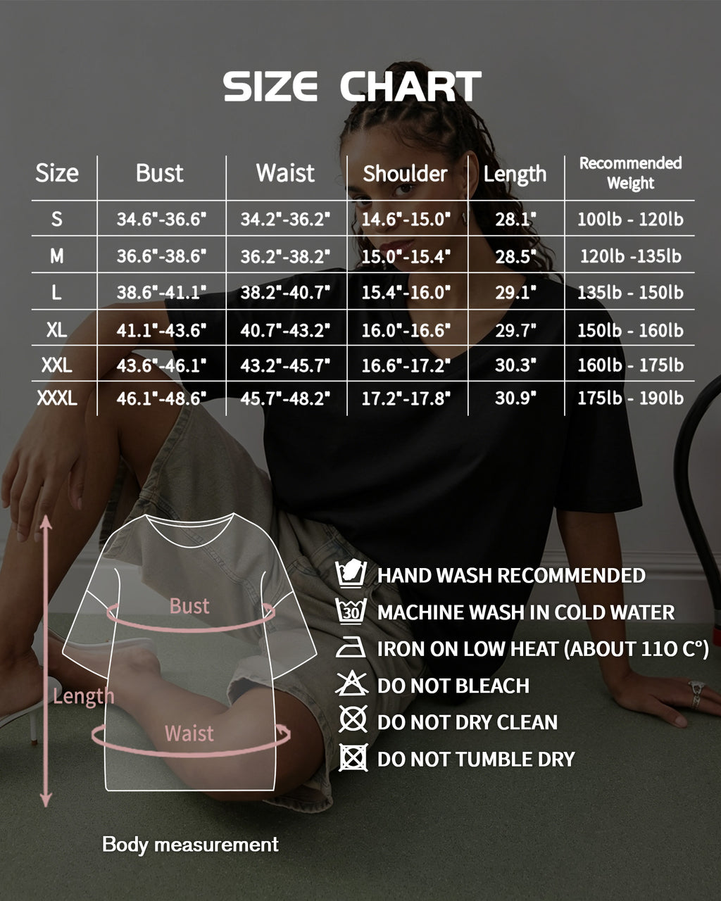 MANGOPOP Oversized V-Neck Half-Sleeve Gym Workout Loose Top Black