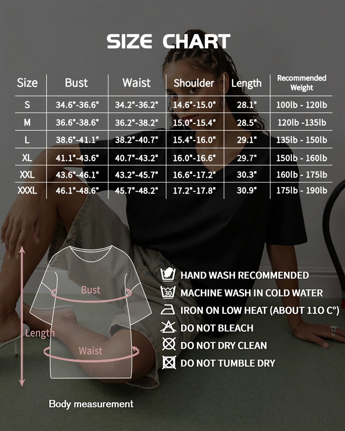 MANGOPOP Oversized V-Neck Half-Sleeve Gym Workout Loose Top Black