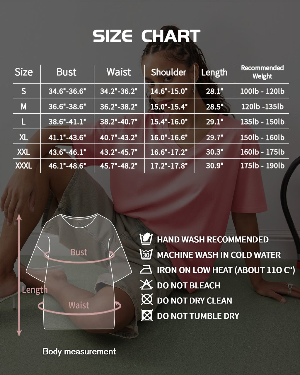 MANGOPOP Oversized V-Neck Half-Sleeve Gym Workout Loose Top Pink