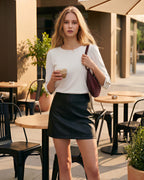 MANGOPOP 3/4 Puff Sleeve Tunic Light Came Blouse White