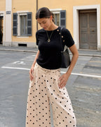 MANGOPOP Short-Sleeve Tunic T-Button Top Black