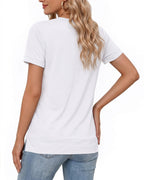 MANGOPOP Short-Sleeve Tunic T-Button Top White