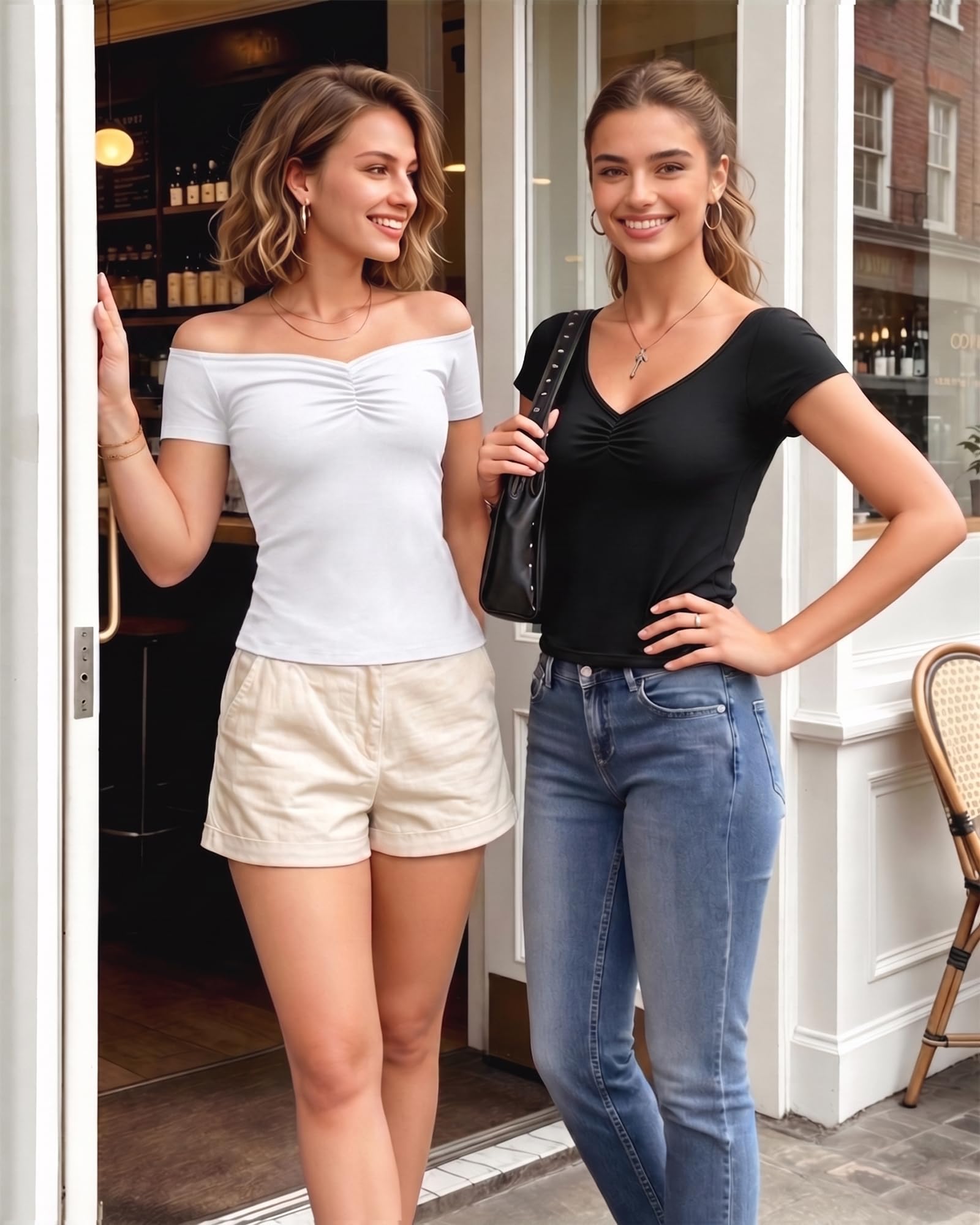 MANGOPOP Off The Shoulder Tops for Women Ruched Short Sleeve Going Out Shirt Cute Casual Basic Summer Outfits 2026