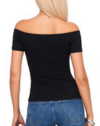 MANGOPOP Off The Shoulder Tops for Women Ruched Short Sleeve Going Out Shirt Cute Casual Basic Summer Outfits 2026