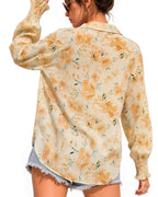MANGOPOP Womens Floral Blouses Dressy Casual V Neck Button Down Shirts 2026 Boho Tops Fashion Clothing