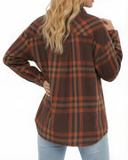 MANGOPOP Year-Round Flannel Shirt for Women - Lightweight Oversized Long Sleeve Button Down Plaid for Effortless Layering