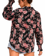 MANGOPOP Womens Floral Blouses Dressy Casual V Neck Button Down Shirts 2026 Boho Tops Fashion Clothing