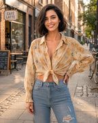 MANGOPOP Womens Floral Blouses Dressy Casual V Neck Button Down Shirts 2026 Boho Tops Fashion Clothing