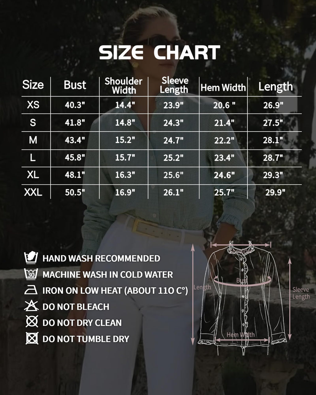 MANGOPOP Button Down Shirts for Women Long Sleeve Plaid Shirts Ruffle Blouses Business Casual Gingham Tops 2026 Trendy Outfit